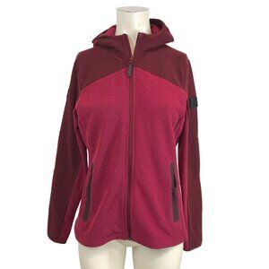 HELLY HANSEN - WOMEN'S SMALL - MAROON LONG SLEEVE FULL ZIP HOODED JACKET